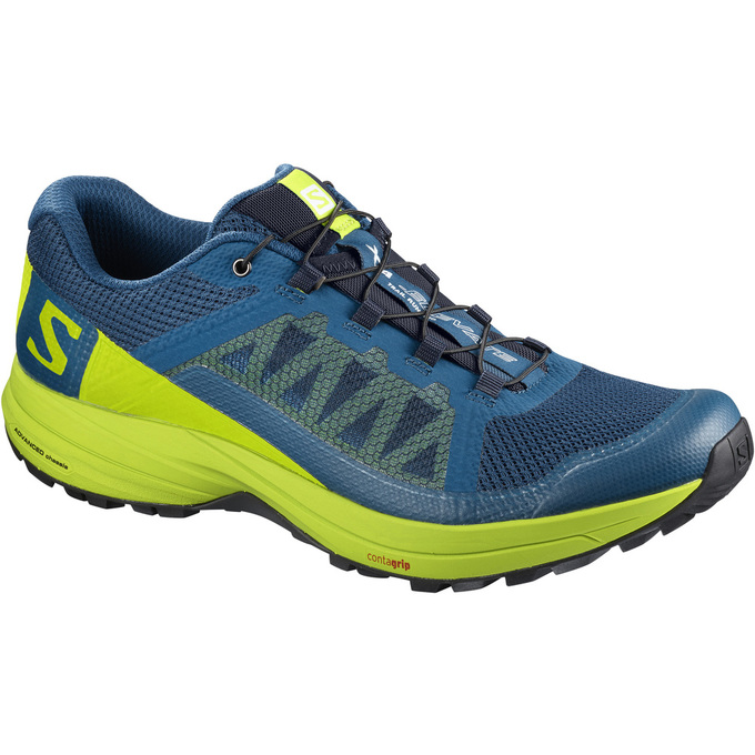 SALOMON XA ELEVATE Philippines - Men's Trail Running Shoes - Blue/Green | 320961-UJG